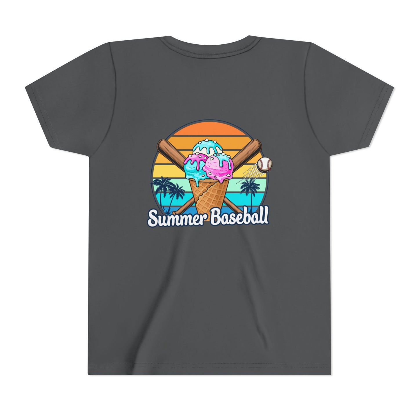 Summer Baseball Ice Cream Cone Youth Tee | Summer Collection