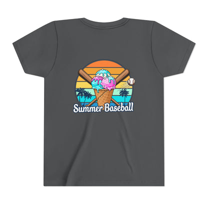 Summer Baseball Ice Cream Cone Youth Tee | Summer Collection