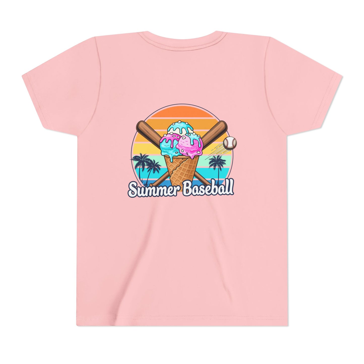 Summer Baseball Ice Cream Cone Youth Tee | Summer Collection