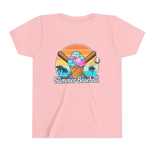 Summer Baseball Ice Cream Cone Youth Tee | Summer Collection